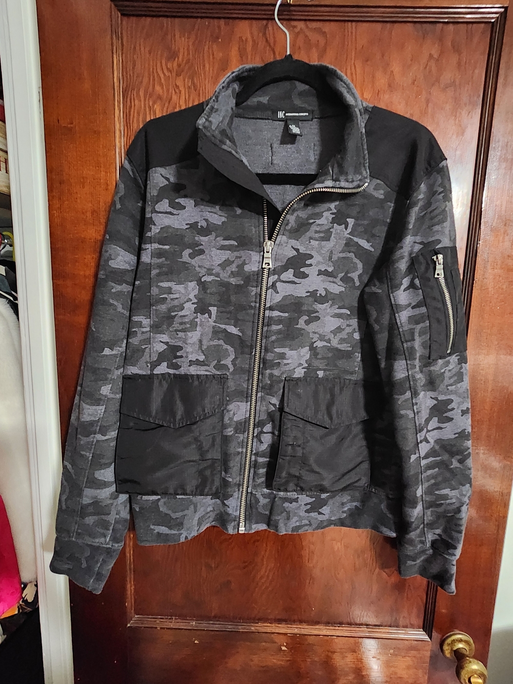 INC International Concepts Men's Gray Camo Utility Field Jacket NWOT Size M
